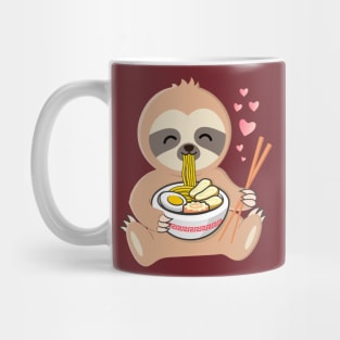 Cute Sloth Eating Ramen Noodles Mug